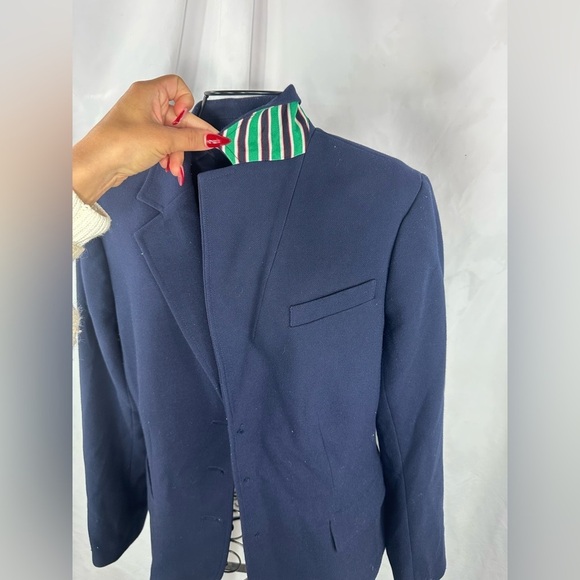 Talbots navy knit blazer size 10 - Picture 3 of 8